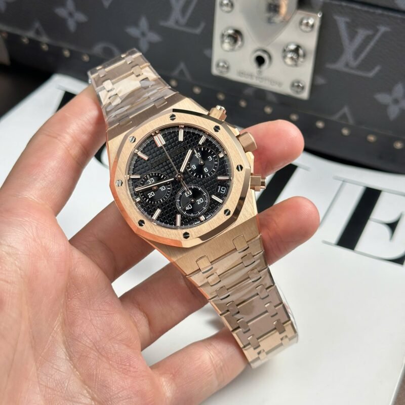 Audemars Piguet Fake Watch Royal Oak 26240ST Rose Gold Dial Blue APS Factory 41mm - Replica Luxury