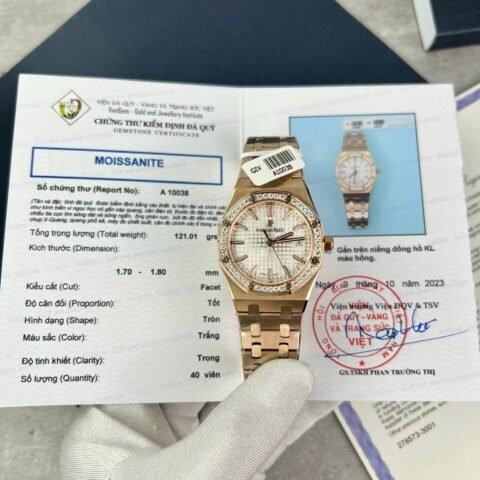 Audemars Piguet Royal Oak Custom Bezel Diamonds Moissanite Hong Kong 34mm - Đồng Hồ Replica 1:1