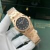 Audemars Piguet Royal Oak Jumbo Extra-Thin 15207OR Rose Gold Replica Watch Black Dial IPF 39mm - Replica Luxury
