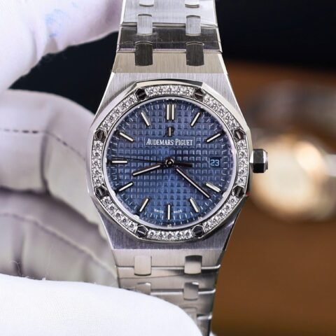 Audemars Piguet Royal Oak Replica 11 Watch Blue Dial Metal Wire 34mm - Replica Luxury