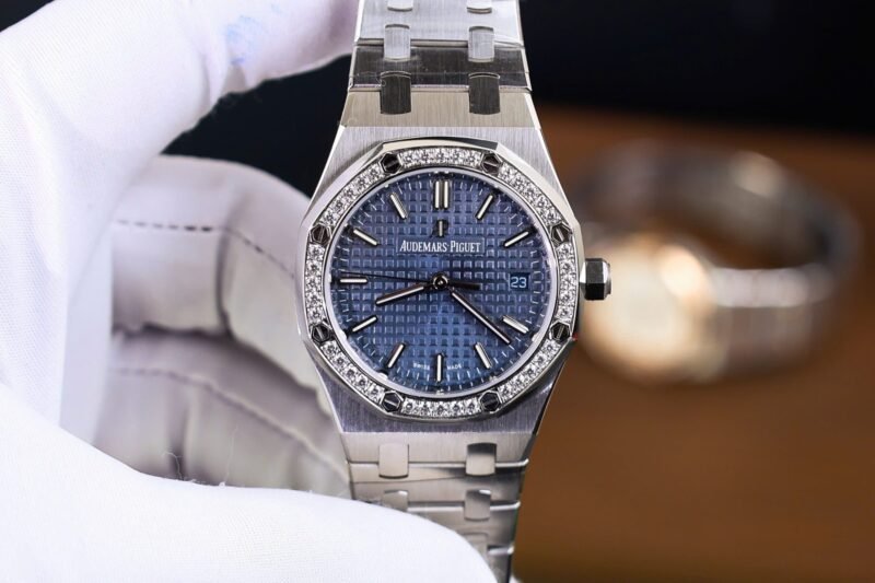Audemars Piguet Royal Oak Replica 11 Watch Blue Dial Metal Wire 34mm - Replica Luxury