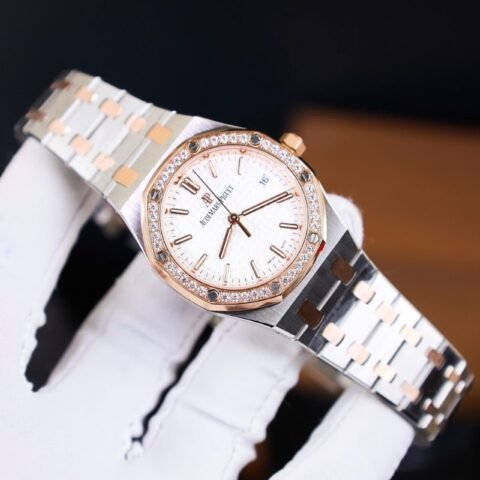Audemars Piguet Royal Oak Replica 11 Watch Womens Demi Rose Gold 34mm - Replica Luxury