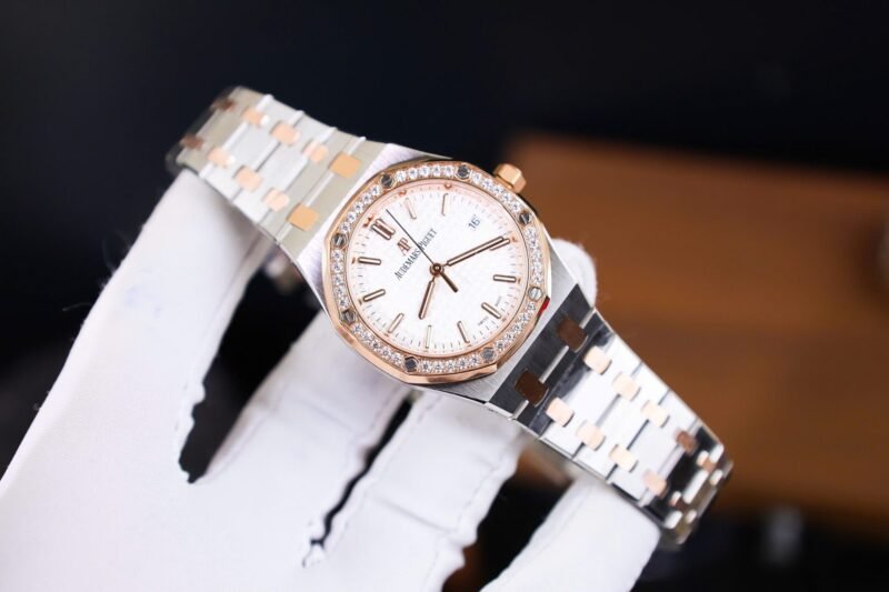 Audemars Piguet Royal Oak Replica 11 Watch Womens Demi Rose Gold 34mm - Replica Luxury