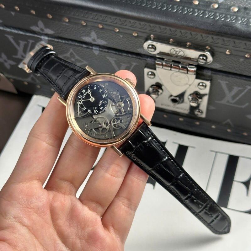 Breguet Tradition 7057 Copies Watches Leather Strap Black ZF Factory 40mm - Đồng Hồ Replica 1:1