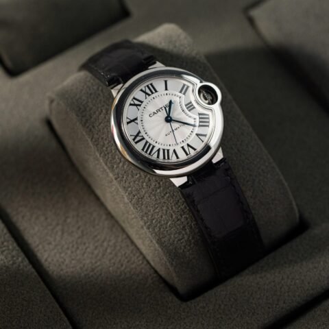 Cartier Ballon Bleu Replica 1:1 Watch White Dial Leather Strap 36mm - Đồng Hồ Replica 1:1
