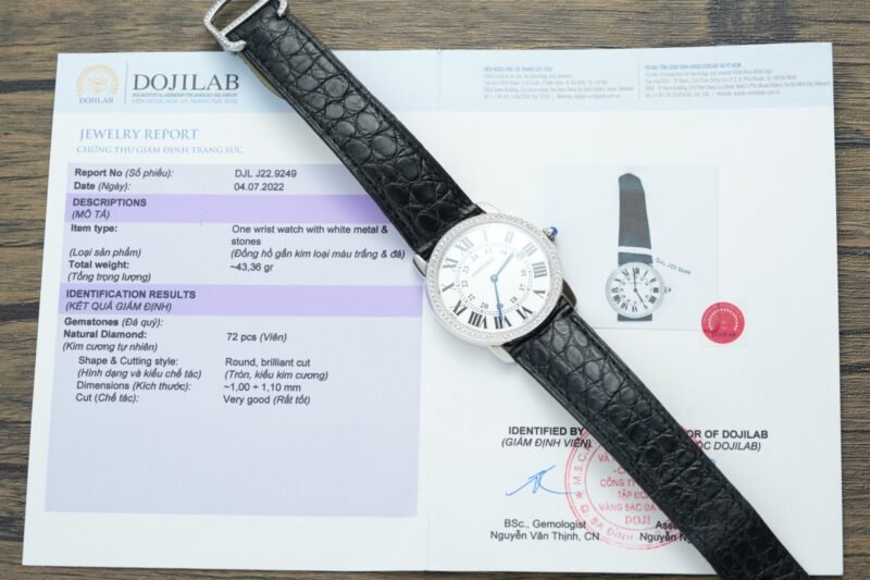 Cartier Ronde Natural Diamond Replica 1:1 Watch For Women 36mm - Đồng Hồ Replica 1:1