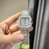 Cartier Santos Arabic Numeral Best Replica Watch Moissanite Diamonds Hong Kong 39.8mm - Đồng Hồ Replica 1:1