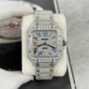 Cartier Santos Best Replica Watch With Full Stone 39.8mm - Đồng Hồ Replica 1:1