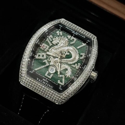 Franck Muller Replica Watches Vanguard Dragon V45 Green ABF Factory 45mm - Đồng Hồ Replica 1:1