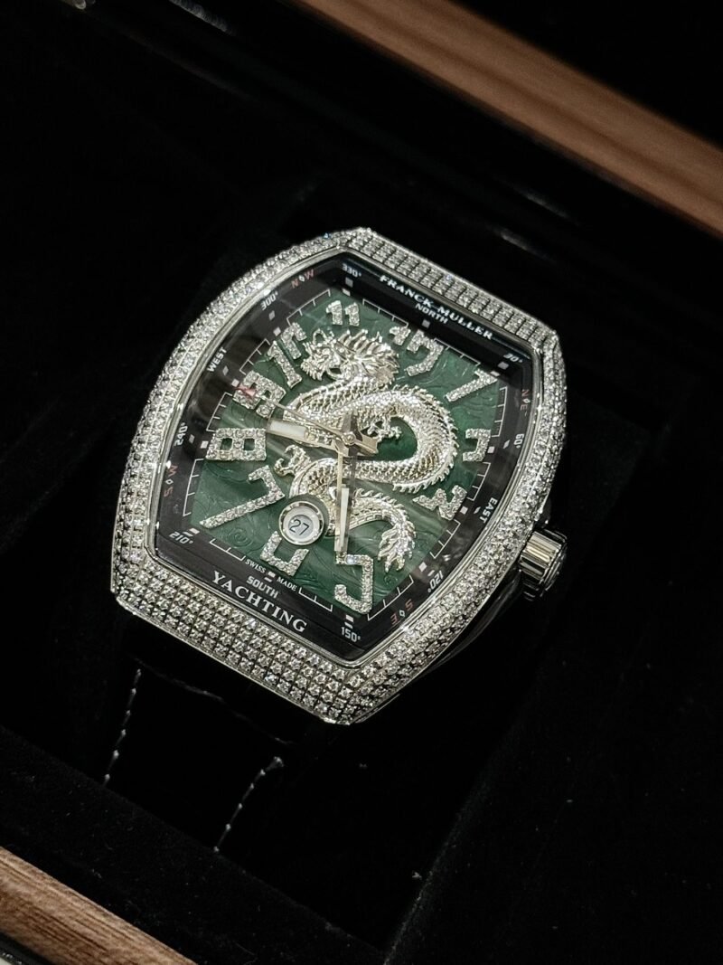 Franck Muller Replica Watches Vanguard Dragon V45 Green ABF Factory 45mm - Đồng Hồ Replica 1:1