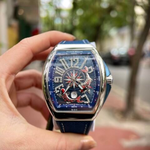 Franck Muller Replica Watches Vanguard V45 SC DT Blue Dial 45mm - Đồng Hồ Replica 1:1
