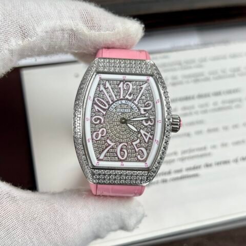 Franck Muller V32 Replica Watch Pink Rubber Strap ABF Factory 36mm - Đồng Hồ Replica 1:1