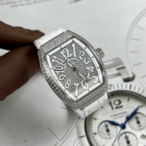 Franck Muller V32 Women's Replica Watch Full White Diamonds ABF 36mm - Đồng Hồ Replica 1:1
