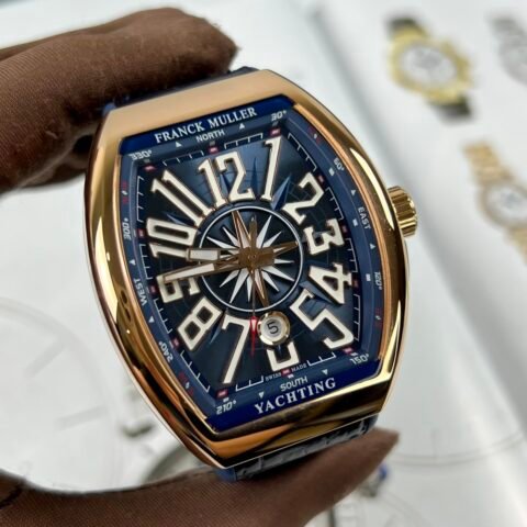 Franck Muller V45 Men's Replica Watch Blue Rose Gold Case 45mm - Đồng Hồ Replica 1:1