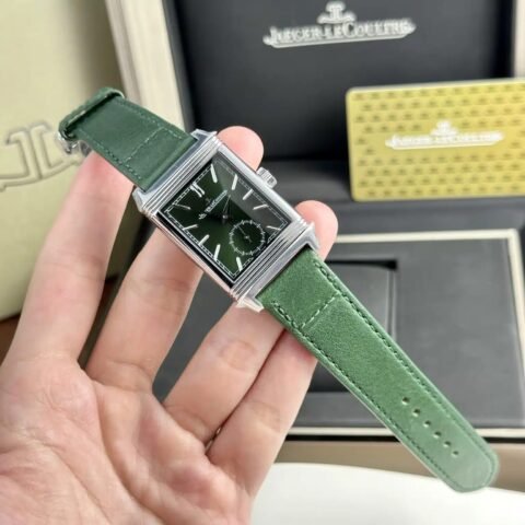 Jaeger Lecoultre Replica Watch Dial Green Leather Strap 30x40mm - Đồng Hồ Replica 1:1