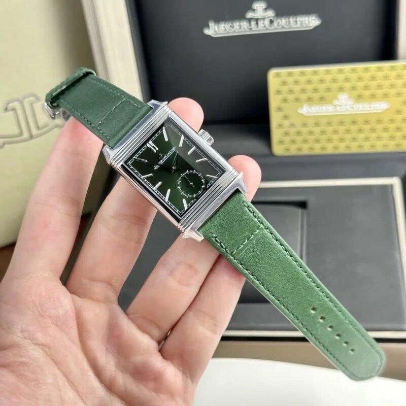 Jaeger Lecoultre Replica Watch Dial Green Leather Strap 30x40mm - Đồng Hồ Replica 1:1