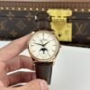Jaeger LeCoultre Replica Watch Master Ultrathin Moon Rose Gold Leather Strap 39mm - Đồng Hồ Replica 1:1