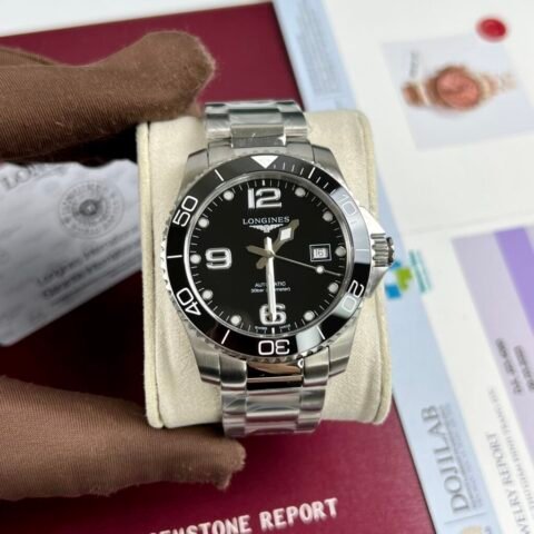 Longines Fake Watches Hydroconquest Black Dial Metal Wire 43mm - Đồng Hồ Replica 1:1