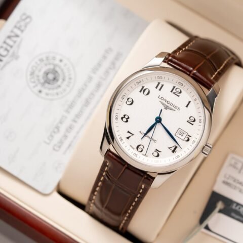 Longines Replica Watches Master Collection L2.628.5.78.7 White Dial Leather Strap 38.5mm - Đồng Hồ Replica 1:1