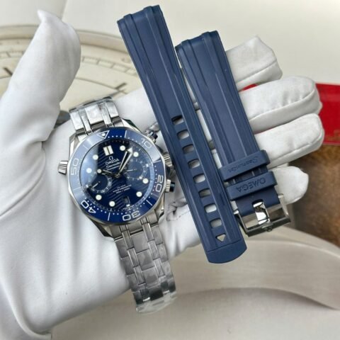Omega Best Copies Watches Seamaster Diver 300M Chronograph Dial Blue N1 Factory 44mm - Đồng Hồ Replica 1:1