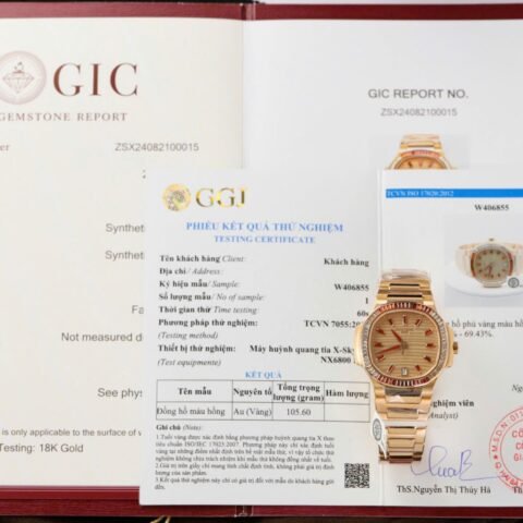 Patek Philippe Best Copies Watch Nautilus 7118-1300R 18K Gold Wrapped 35.2mm - Đồng Hồ Replica 1:1