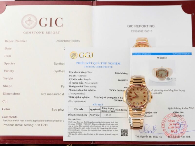 Patek Philippe Best Copies Watch Nautilus 7118-1300R 18K Gold Wrapped 35.2mm - Đồng Hồ Replica 1:1