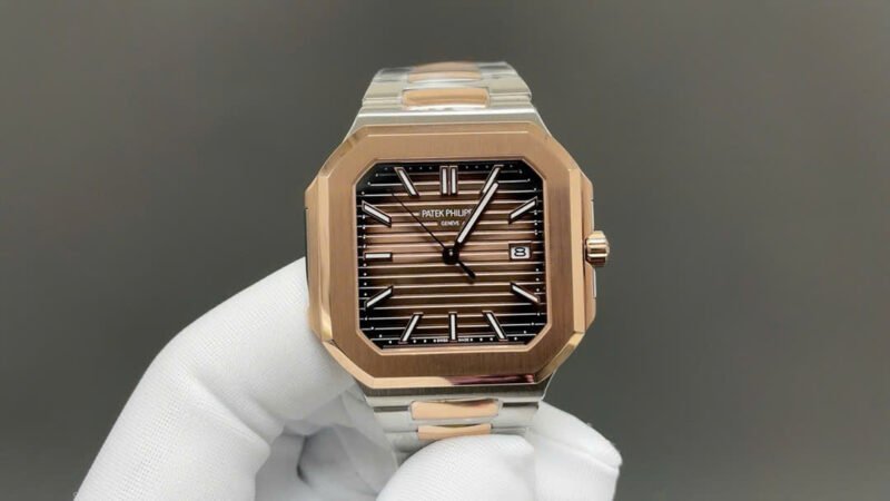 Patek Philippe Cubitus 5821 Demi Rose Gold Best Replica Watch Dial Chocolate 45mm - Đồng Hồ Replica 1:1