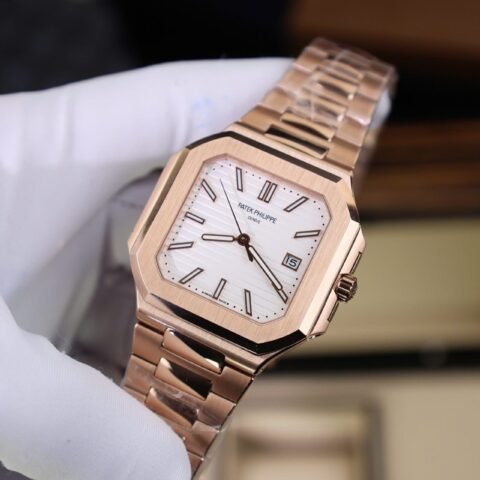 Patek Philippe Cubitus 5821 Replica Watch Rose Gold White Dial TW Factory 45mm - Đồng Hồ Replica 1:1