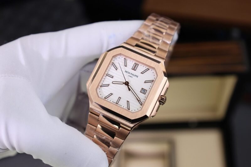 Patek Philippe Cubitus 5821 Replica Watch Rose Gold White Dial TW Factory 45mm - Đồng Hồ Replica 1:1