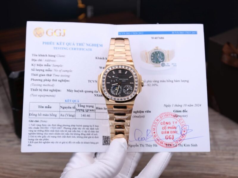 Patek Philippe Nautilus 5724R Replica Watch Custom Gold Wrapped GR Factory 40mm - Đồng Hồ Replica 1:1