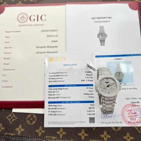 Patek Philippe Nautilus 7118 Best Copies Watch Diamonds Moissanite Hong Kong 35.2mm - Đồng Hồ Replica 1:1