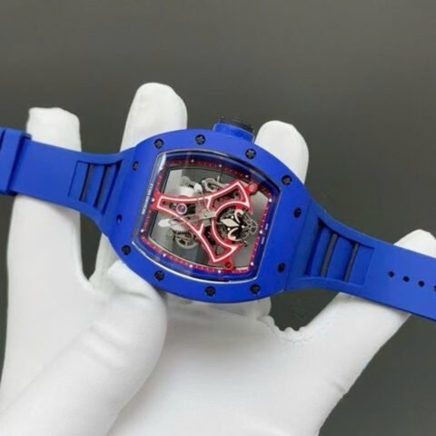 Richard Mille Best Copies Watch RM52-03 Paris Saint-Germain Tourbillon Ceramic Blue 40x48mm - Đồng Hồ Replica 1:1