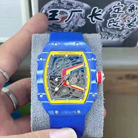 Richard Mille Best Replica Watch RM67-02 Blue Carbon Weight 37 Grams 38.7×47.52mm - Đồng Hồ Replica 1:1