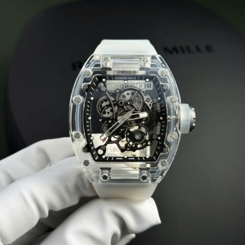 Richard Mille RM055 Sapphire Crystal Replica Watch Rubber Strap 45mm - Đồng Hồ Replica 1:1
