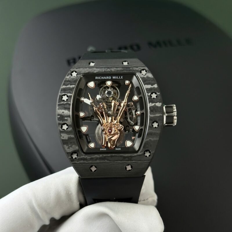Richard Mille RM66 Flying Tourbillon Carbon Best Replica Watch 42.7x49.9mm - Đồng Hồ Replica 1:1