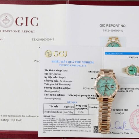 Rolex Best Replica Watch Day-Date 128238 Dial Turquoise Gold Wrapped 36mm - Đồng Hồ Replica 1:1
