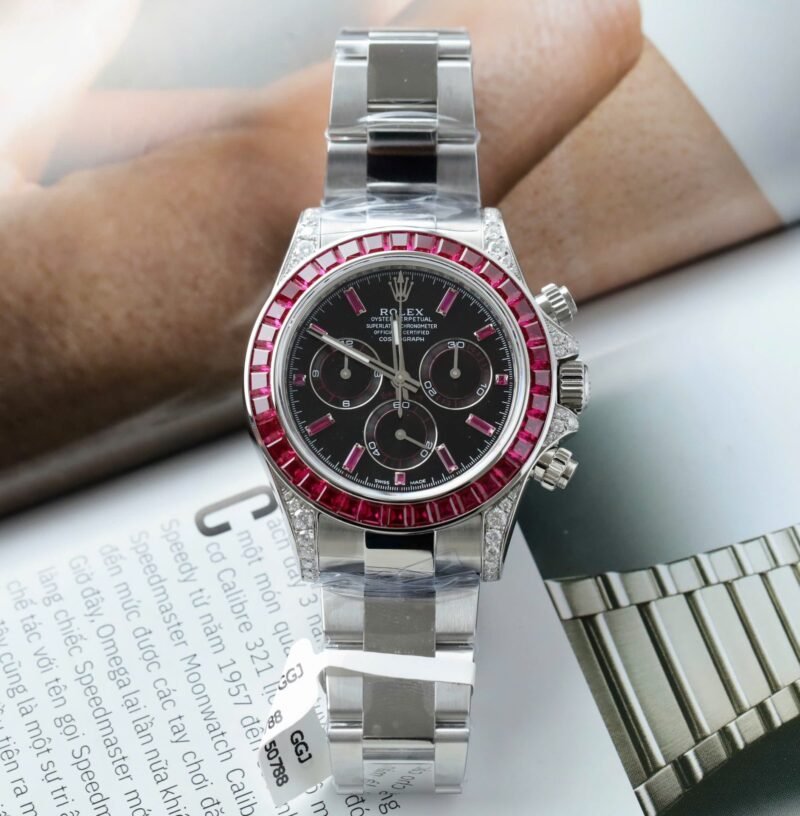 Rolex Best Replica Watch Daytona 126599TRU Custom Ruby Red Baguette 40mm - Đồng Hồ Replica 1:1