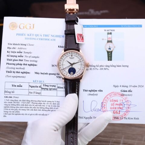 Rolex Cellini Moonphase Replica Watch Gold Wrapped KZ Factory 39mm - Đồng Hồ Replica 1:1