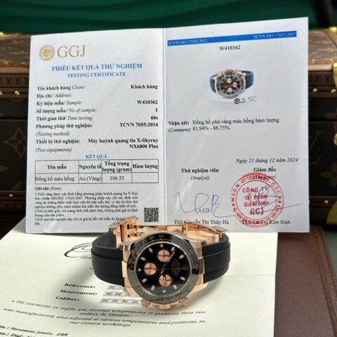 Rolex Cosmograph Daytona 116515LN Black Dial Replica 11 Watch Gold Wrapped 40mm - Đồng Hồ Replica 1:1