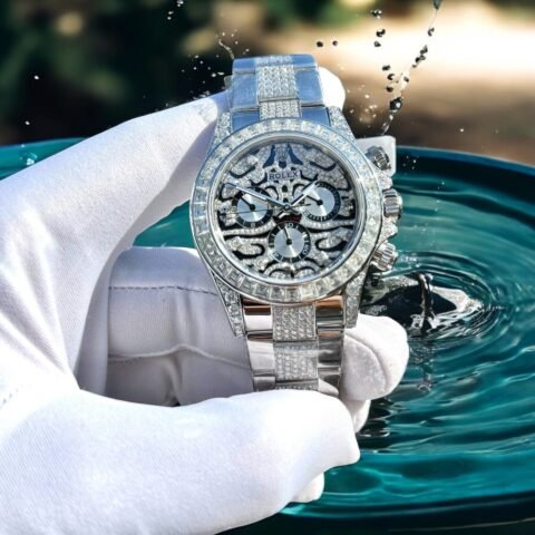 Rolex Cosmograph Daytona Eye Of The Tiger Customs Moissanite Diamonds Replica Watch 40mm - Đồng Hồ Replica 1:1