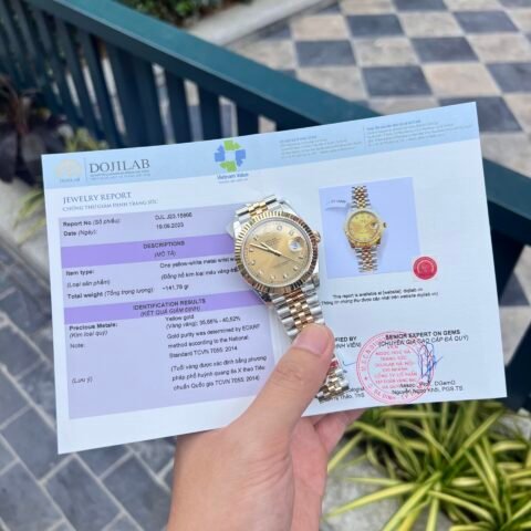 Rolex DateJust Gold Wrapped Replica Watch Champagne Dial GM Factory 41mm - Đồng Hồ Replica 1:1