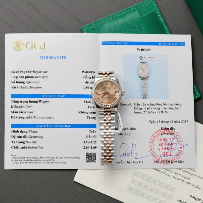 Rolex DateJust Replica Watch Custom Moissanite Diamonds Hong Kong 31mm - Đồng Hồ Replica 1:1