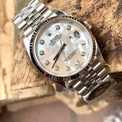 Rolex DateJust Replica Watch Natural Mother of Pearl Dial Moissanite Markers 41mm - Đồng Hồ Replica 1:1