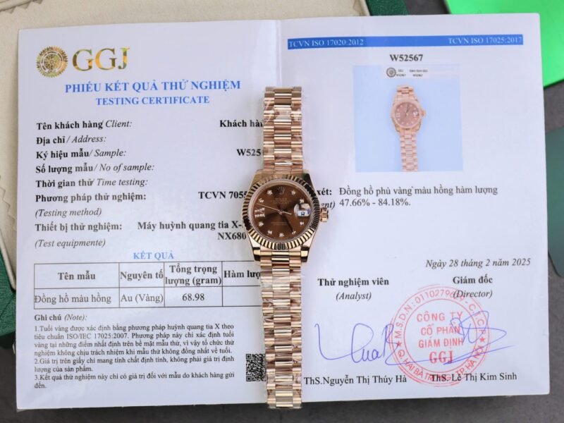 Rolex DateJust Women Copies Watches Gold Wrapped Chocolate Dial GM Factory 28mm - Đồng Hồ Replica 1:1