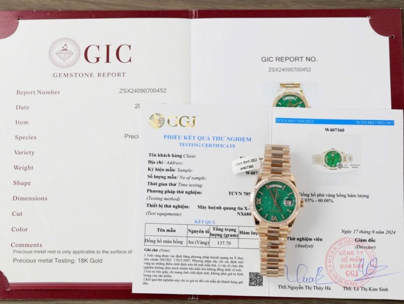 Rolex Day-Date 128235 Dial Aventurine Replica Watch Custom Gold Wrapped 36mm - Đồng Hồ Replica 1:1