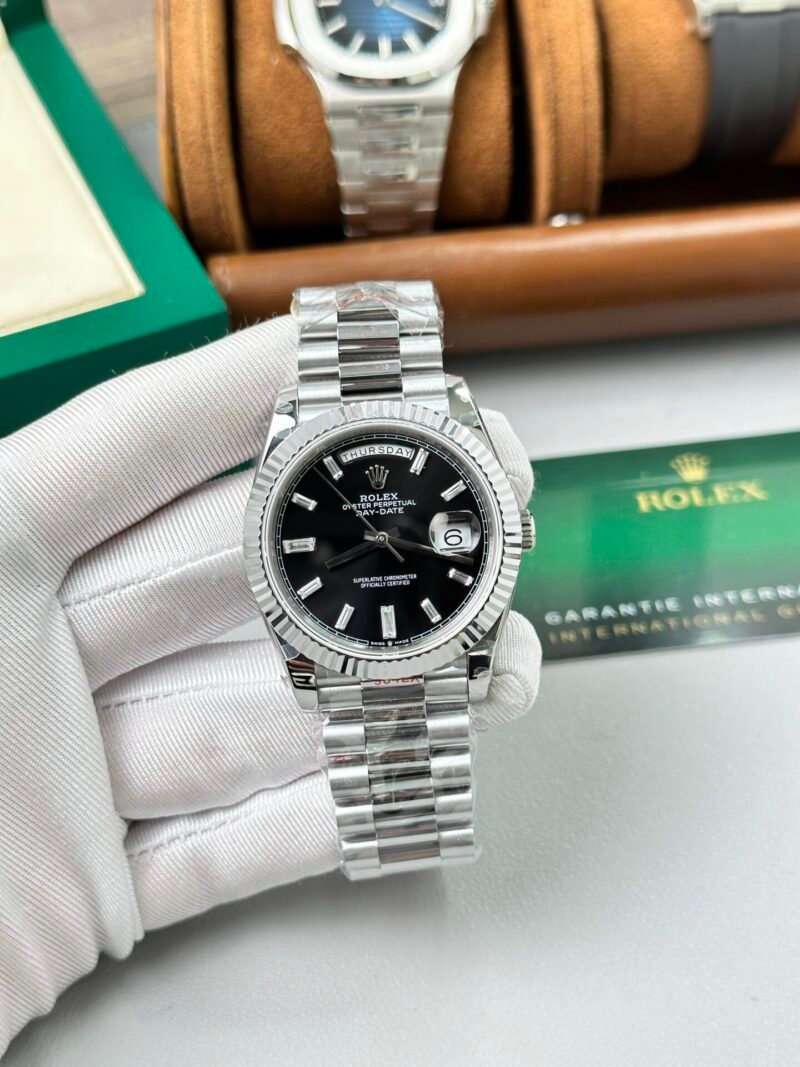 Rolex Day-Date 228236 Replica Wathc Weight 167gr Black Dial GM Factory 40mm - Đồng Hồ Replica 1:1