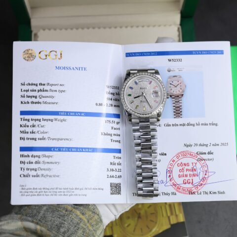 Rolex Day-Date Best Copies Watch Custom Diamonds Moissanite GM Factory 40mm - Đồng Hồ Replica 1:1