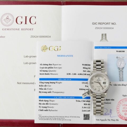 Rolex Day-Date Dial MOP Best Replica Watch Custom Moissanite Diamonds 36mm - Đồng Hồ Replica 1:1