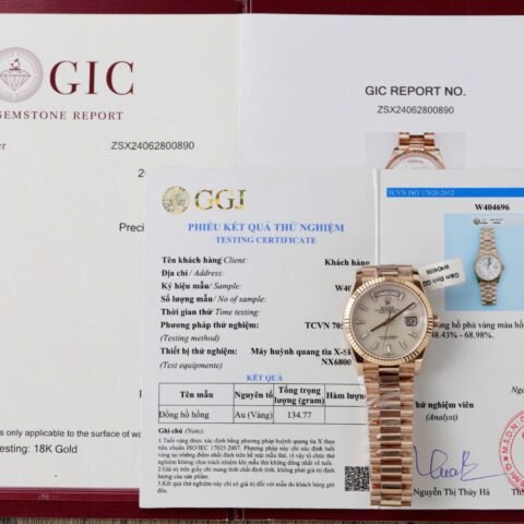 Rolex Day-Date Dial Mother Of Pearl Best Replica Watch Custom Gold Wrapped 36mm - Đồng Hồ Replica 1:1
