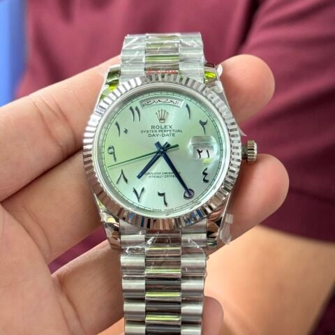 Rolex Day-Date Replica Watch Blue Dial Arabic Markers GM V2 40mm - Đồng Hồ Replica 1:1